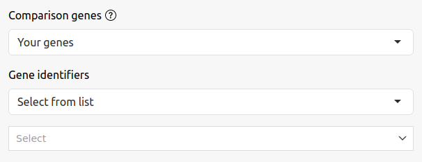 Screenshot of gene selection