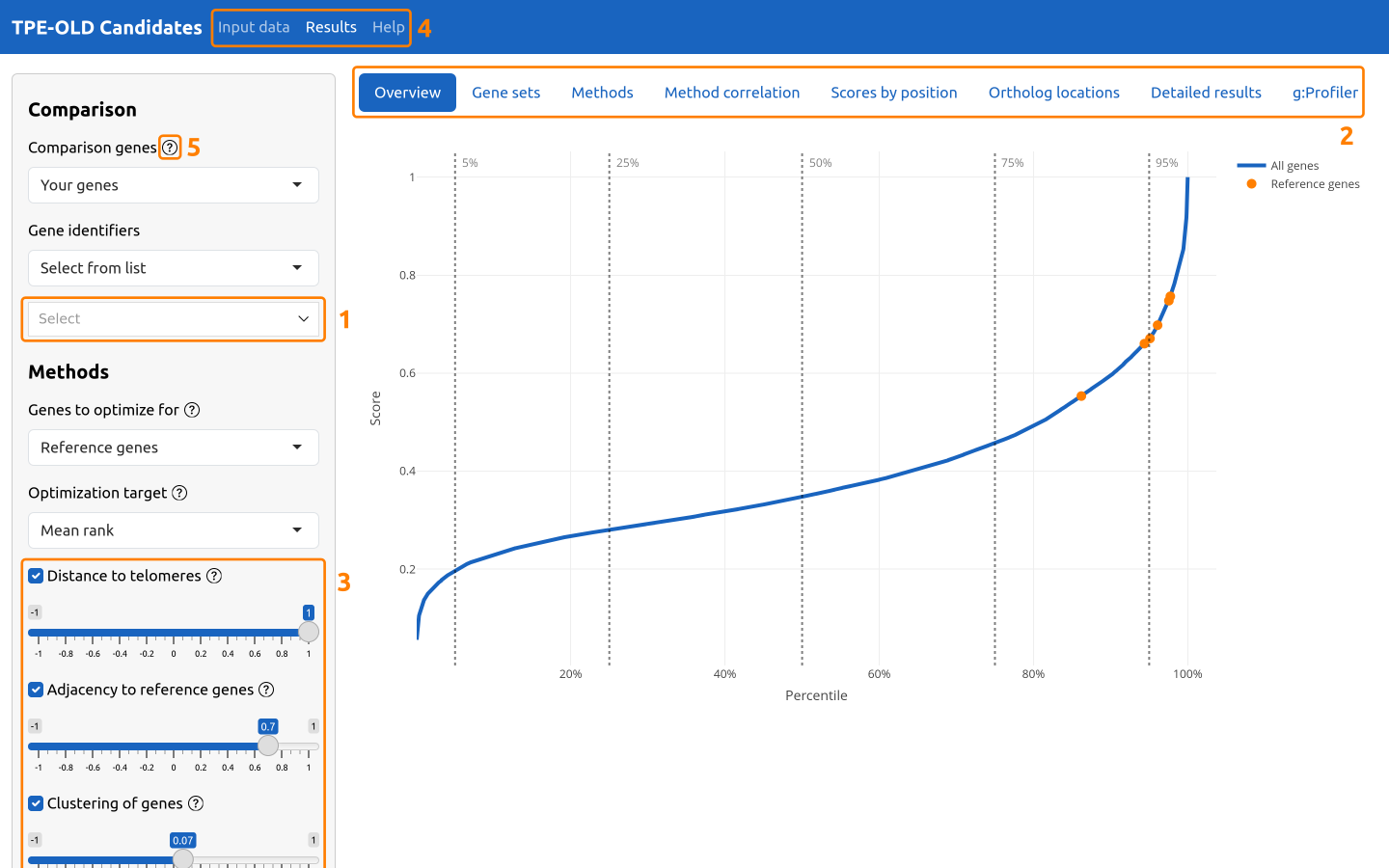 Screenshot of user interface